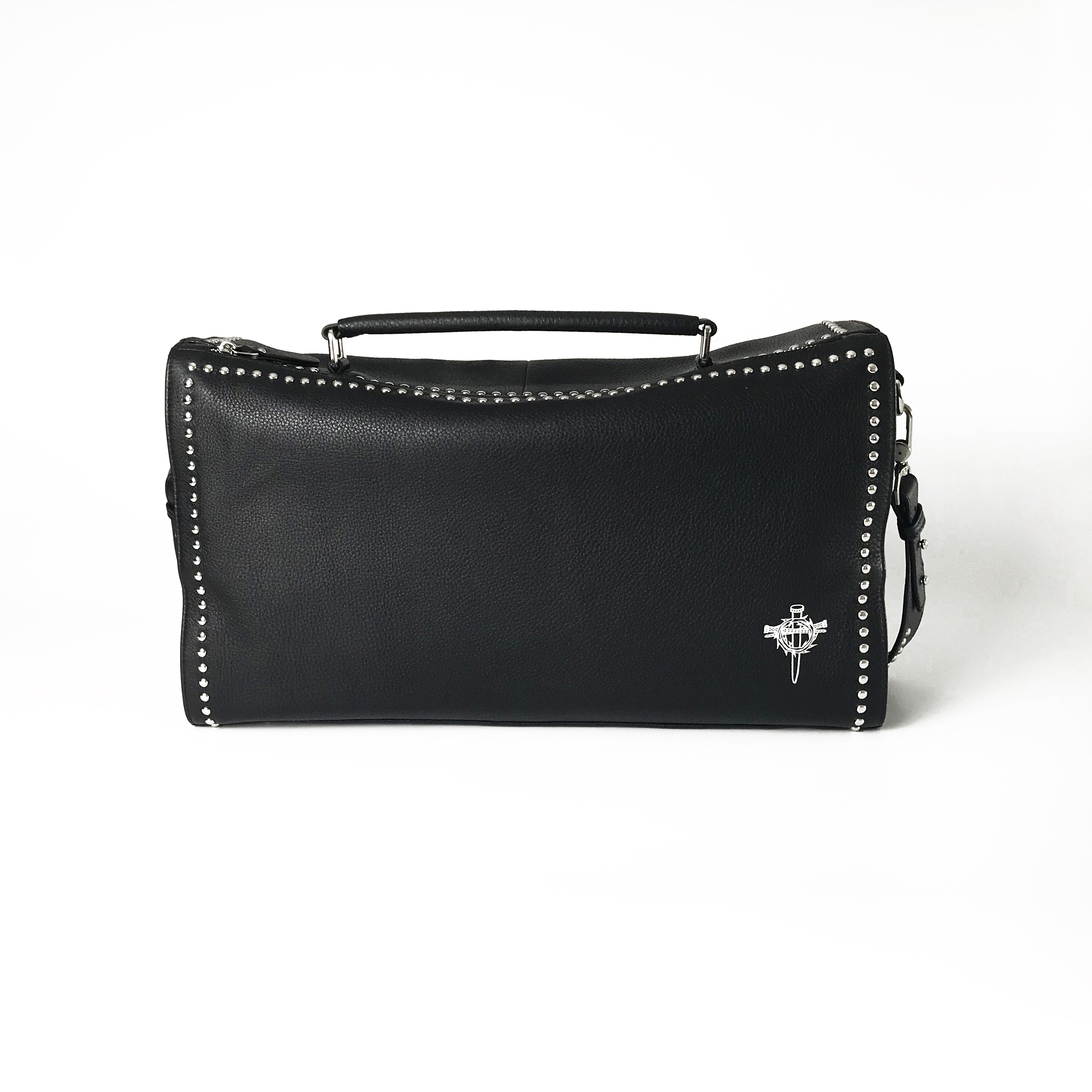 Small Black & Silver Studded Leather Bag - WOMEN from Fashion Crossover  London UK